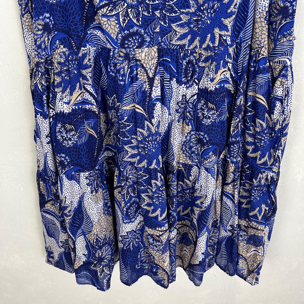 Velvet Graham & Spencer size L Zahara cami dress tiered cotton blue floral - Picture 4 of 14